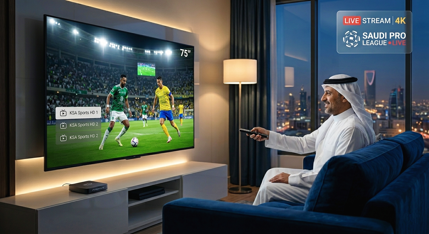 أفضل اشتراك IPTV لمشاهدة مباريات الدوري السعودي (دوري روشن) بدون تقطيع 2026